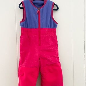 Toddler girl 2T pink Columbia snow pants snow bib